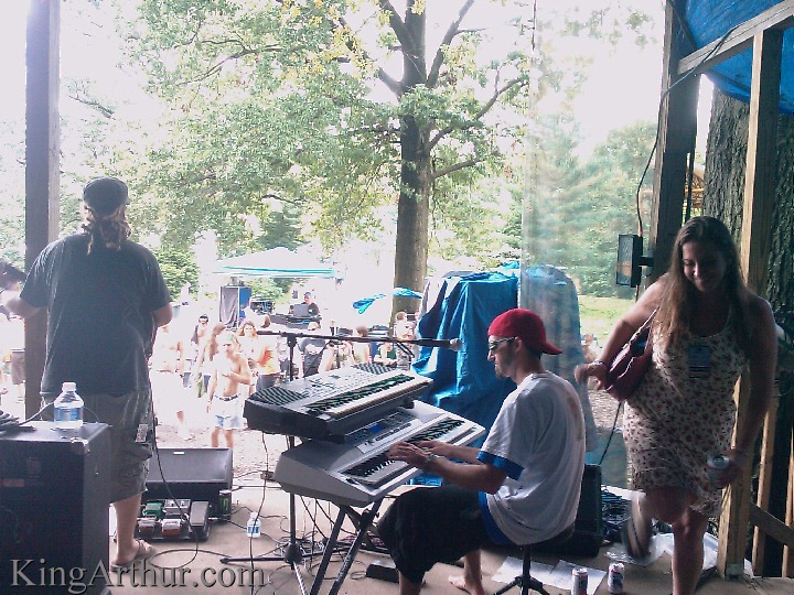 Kelly Rushes 
the Stage During Pete Kranz & the Wide-Eyed Mother Brothers at Stir Fry