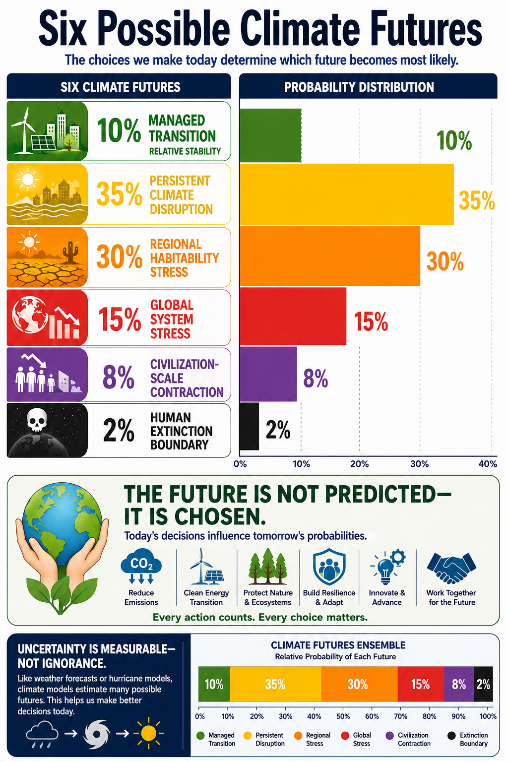 Six Possible Climate Futures